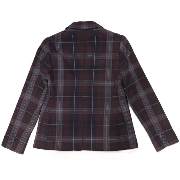 Philosophy Women's Plaid Blazer Long Sleeve Brown Preppy Dark Academia Size 6 - Picture 5 of 8